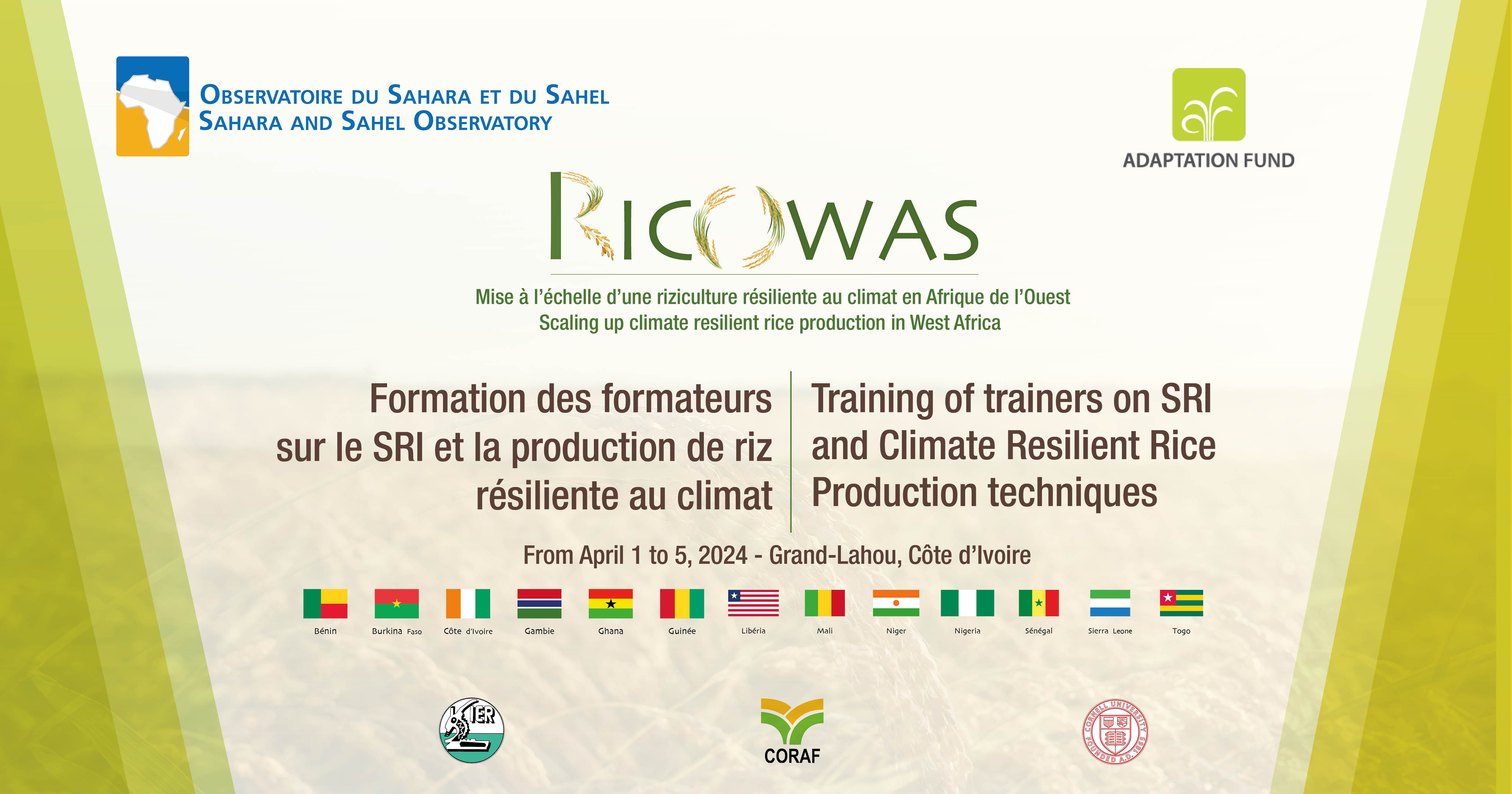  Atelier régional de formation des formateurs se tiendra du 1er au 5 avril 2024, Grand Lahou, Côte d'Ivoire